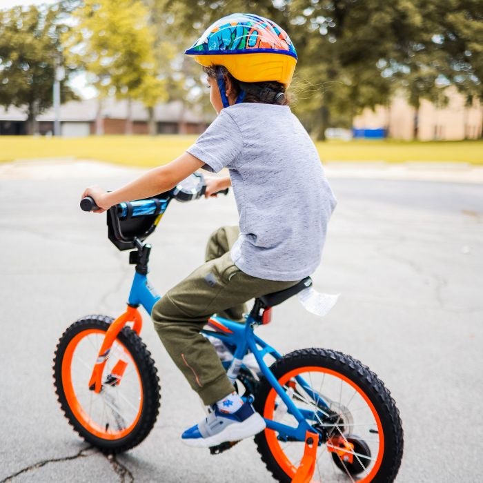 child riding bike