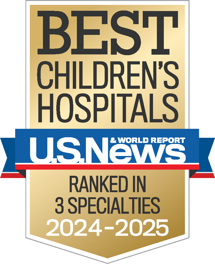 U.S. News & World Report Best Children's Hospitals 2024-2025 ranked in seven specialties shield