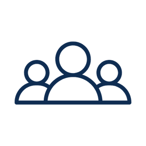 Line drawing of a group of people standing together