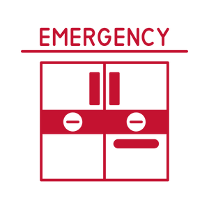 Emergency Room doors line drawing