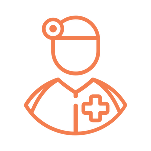 Line drawing of a surgeon