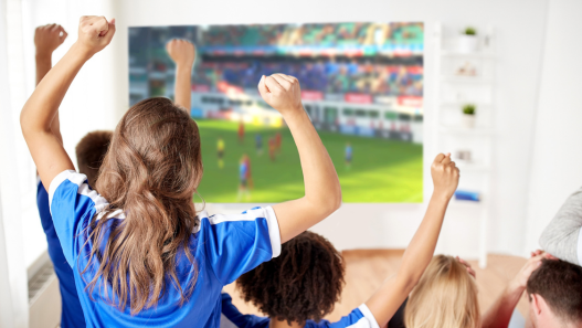 Kids Cheering While Watching Sports