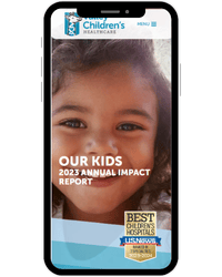 Mobile version of the 2023 Valley Children's Annual Impact Report microsite