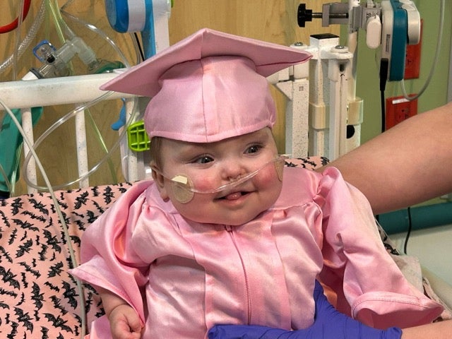 Child in a cap and gown